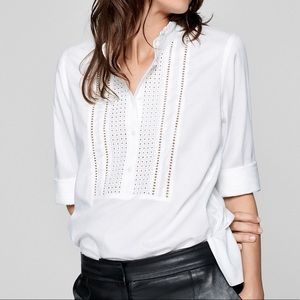 WHITE HIGH COLLAR TUXEDO ME+EM SHIRT FROM UK